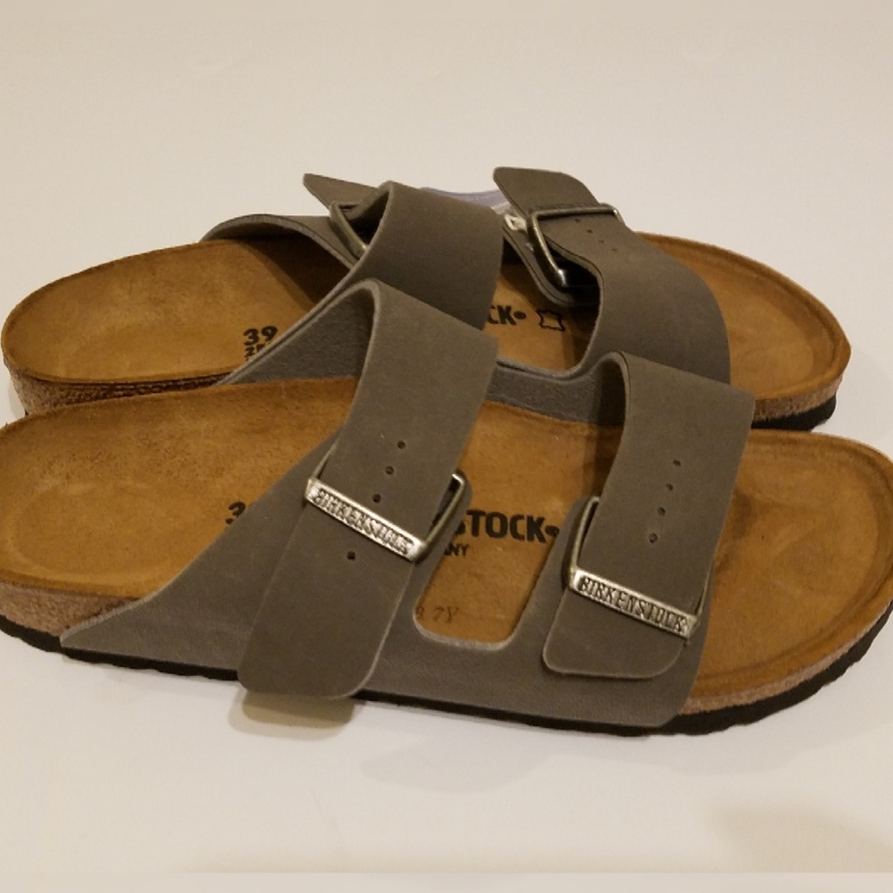 New Birkenstock Arizona Gray Sandals - Picture 2 of 6